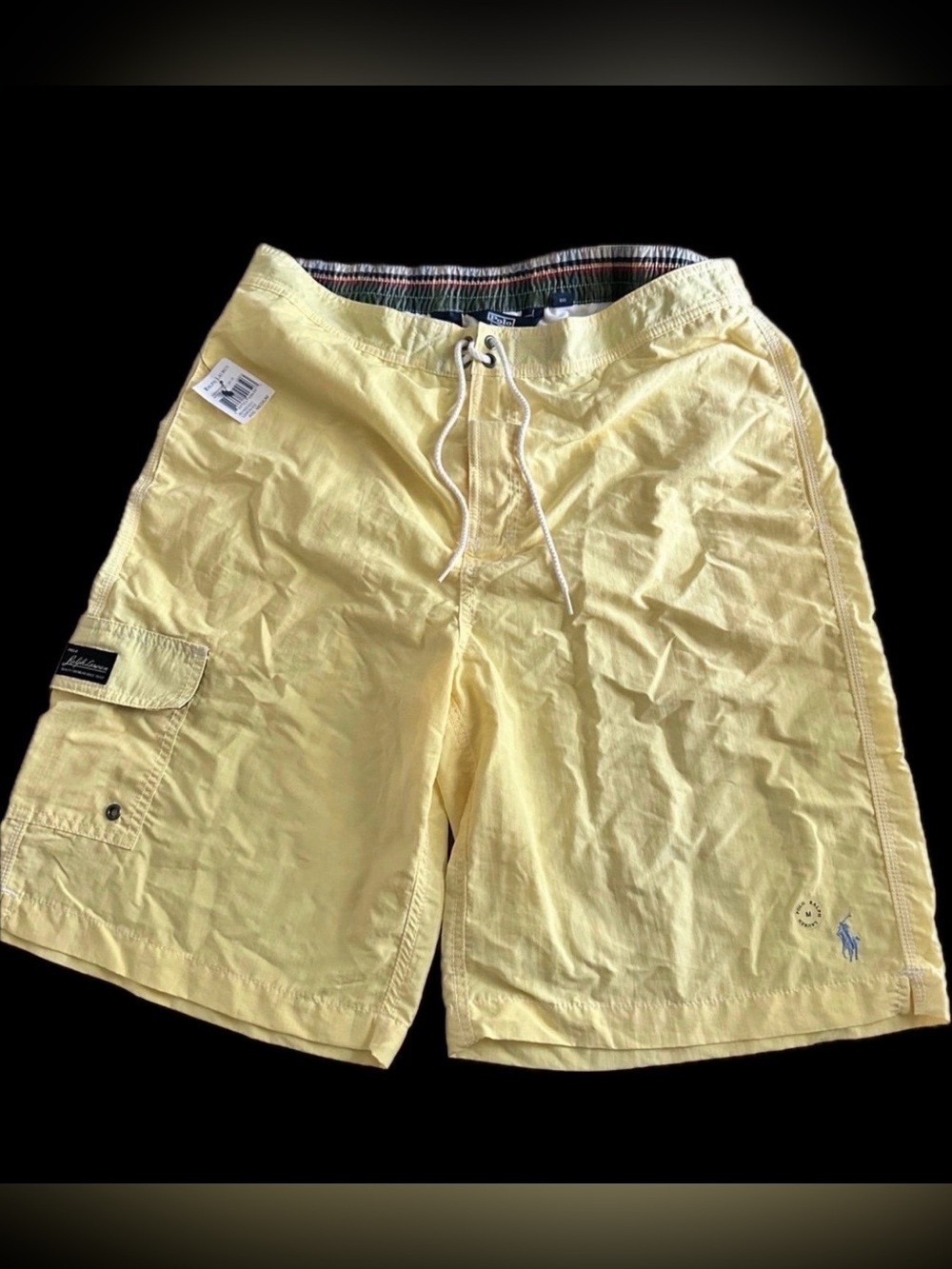 Ralph Lauren Yellow Swim Trunks with Multicolor Waistband*Men’s Sz~Medium*NWT’s